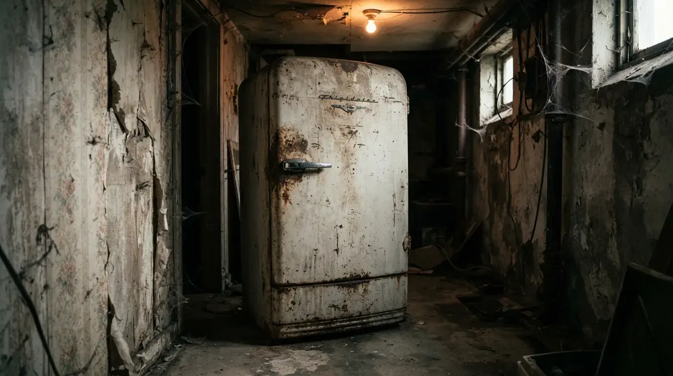 Old refrigerators and appliances ready for removal
