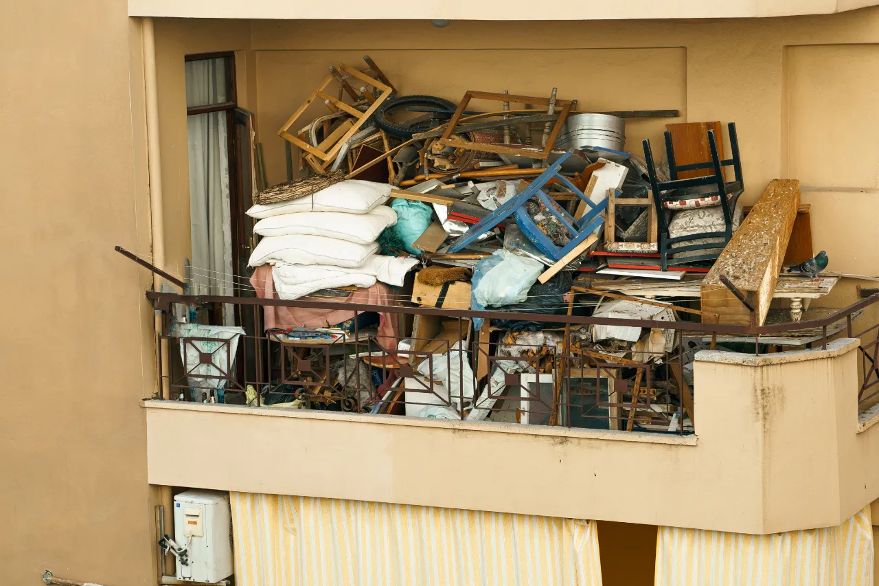 Cluttered property needing junk removal service